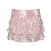 Bow sequined pleated skirt HA2355