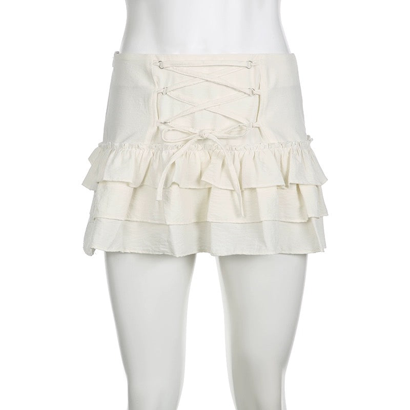 Strapped low waist pleated skirt HA2358