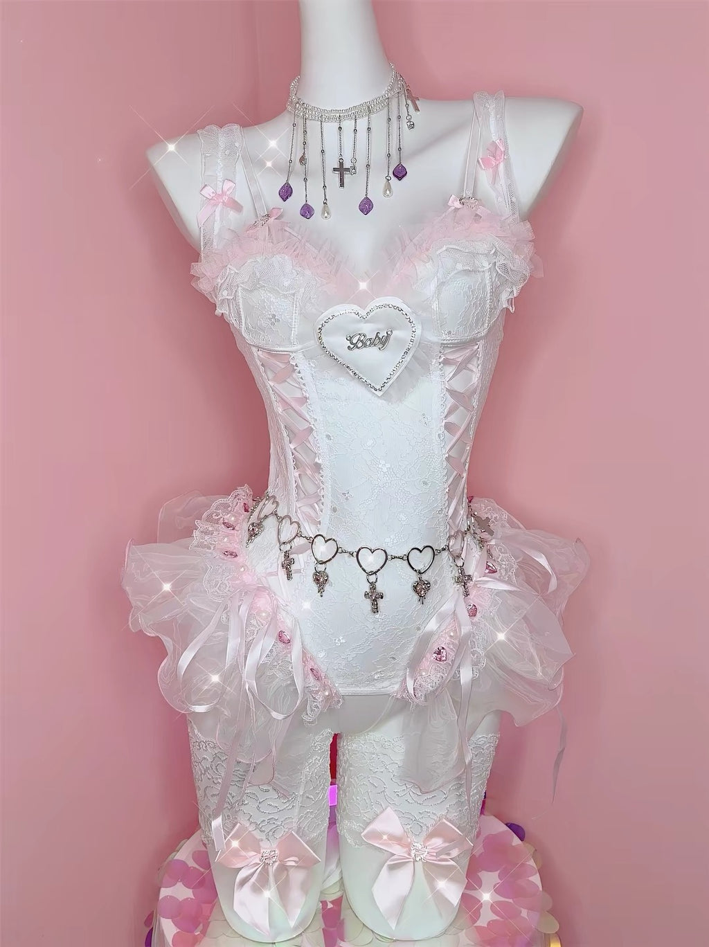 Love lace suspender set HA3013