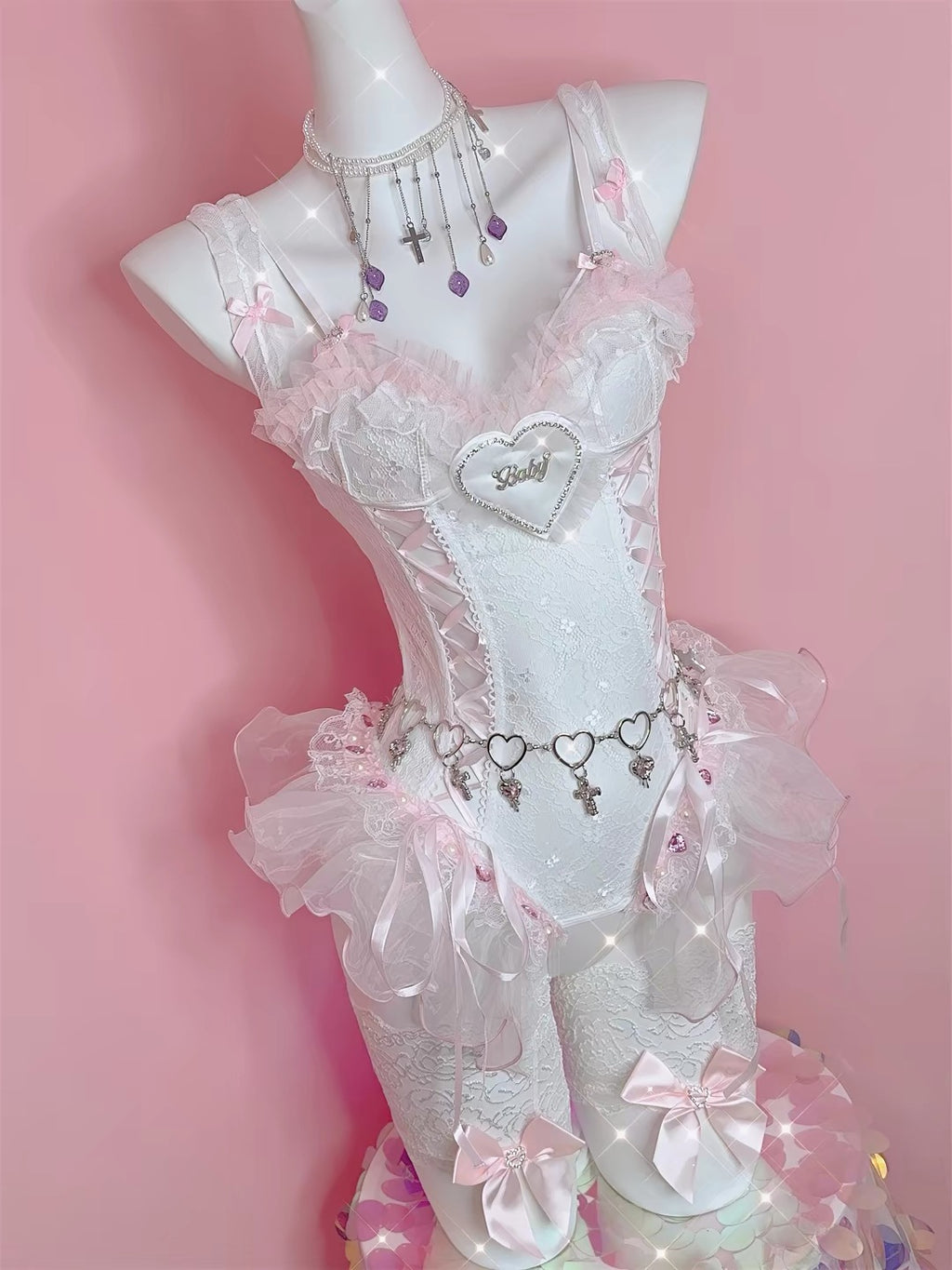 Love lace suspender set HA3013