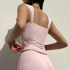 Pink butterfly vest top HA2368
