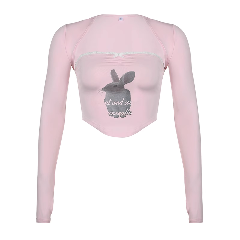 Cute pink bunny top HA2333