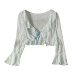 Ruffle Tie Sun Protection Cardigan   HA1786
