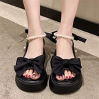 Bow net red platform Roman shoes   HA2106