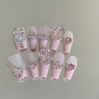 Light pink princess diamond nail art   HA1922
