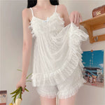 Heart-shaped mesh suspender nightdress   HA2002