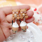 Bear Strawberry Bunny Sterling Silver Earrings   HA2032
