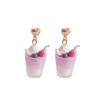 Girl Heart Pink Silver Earrings Ear Clips HA2030
