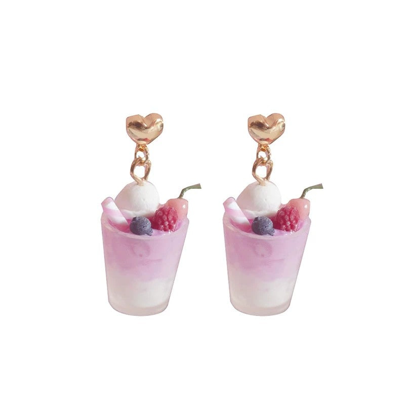 Girl Heart Pink Silver Earrings Ear Clips HA2030