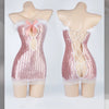 Pink hollow plush tube top and hip uniform   HA1823
