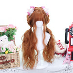 Dirty orange long curly wig   HA1834