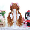 Dirty orange long curly wig   HA1834