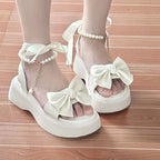 Bow net red platform Roman shoes   HA2106