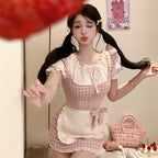 Sweet Plaid Sling Dress   HA1945
