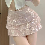 Pink Sequin Low Waist Cake Dress   HA1911