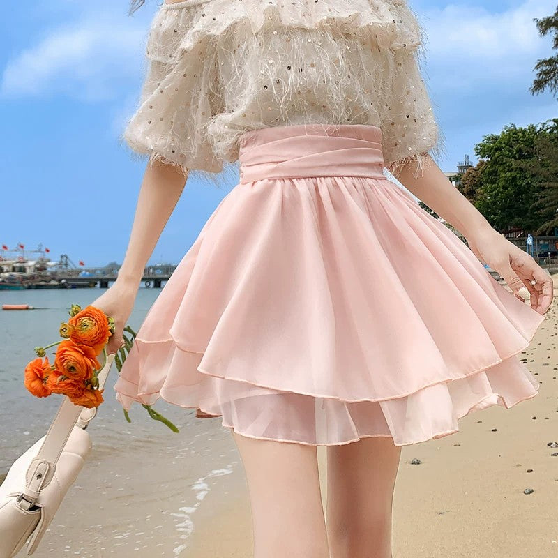 Pink mesh skirt   HA1846