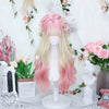 Peach pink natural long curly hair   HA1837