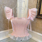 Plaid Bow Heart Tank Top   HA1822