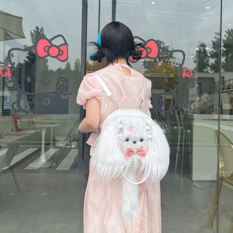 Cute White Dog Backpack   HA2033