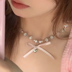 Crystal Star Pearl Necklace HA1821