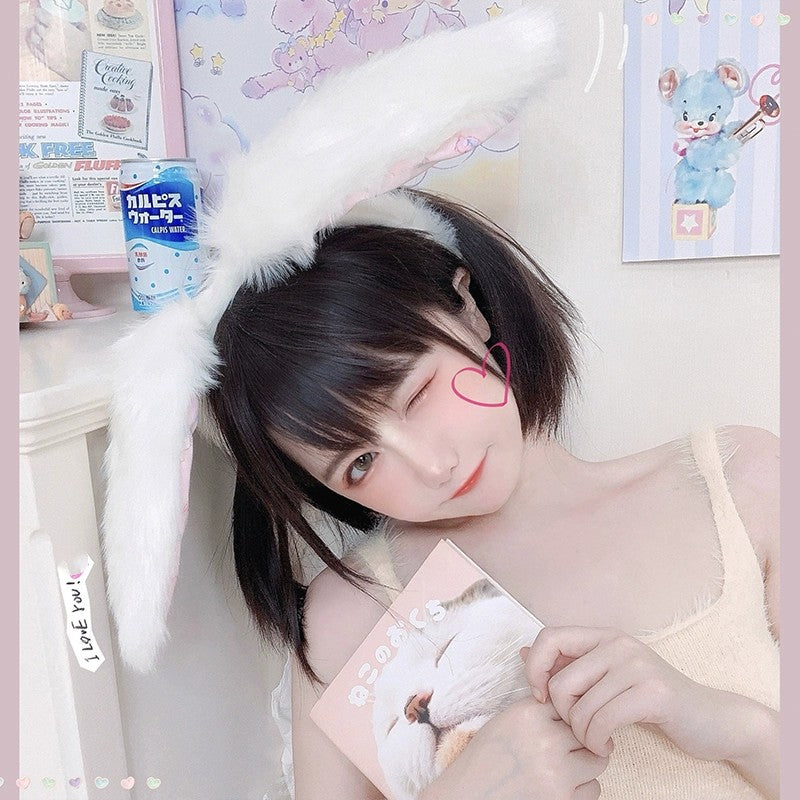 Sweet Plush Showa Rabbit Ear Headband   HA2003
