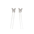 Butterfly Long Tassel Chain Earrings   HA1882