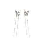 Butterfly Long Tassel Chain Earrings   HA1882