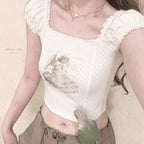 Praying Angel Cutout Collar Tank Top   HA1967