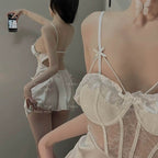 Lce silk thin suspender nightdress   HA2015
