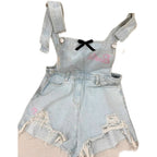 Light Blue Ripped Denim Overalls   HA1800
