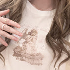 Praying Angel Cutout Collar Tank Top   HA1967