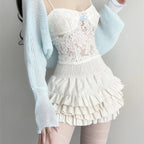 Apricot Pleated Cake Dress  HA2126