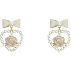 Pearl bow earrings   HA1797