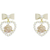 Pearl bow earrings   HA1797