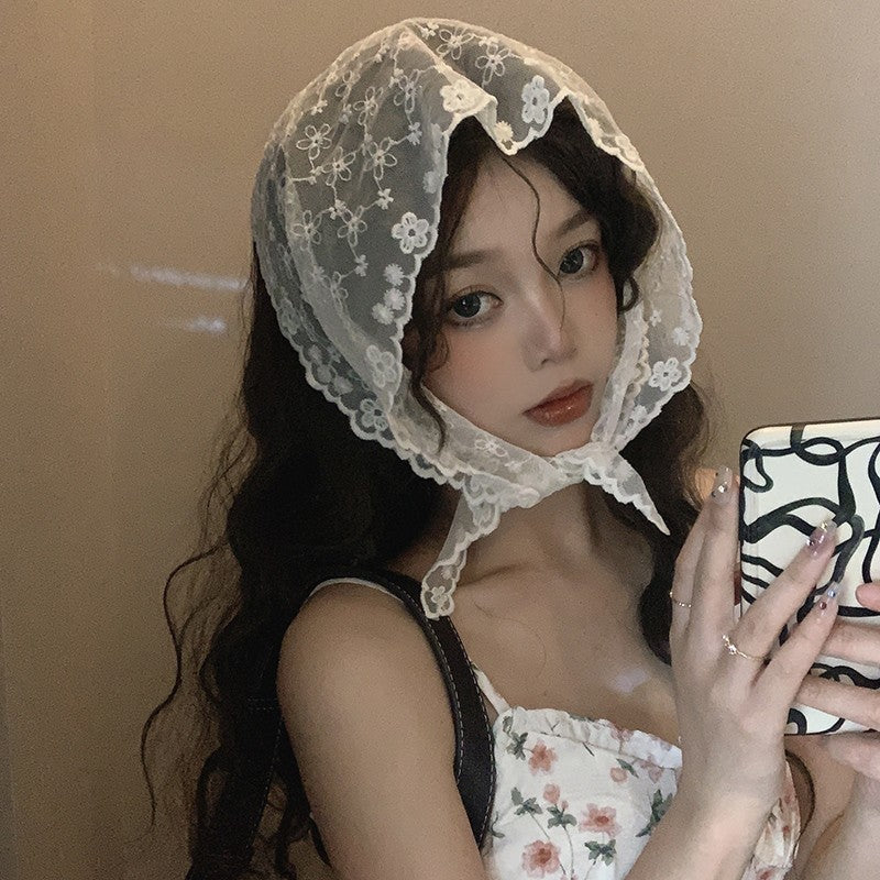 Floral turban triangle scarf   HA2050