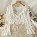 Ruffle Tie Sun Protection Cardigan   HA1786