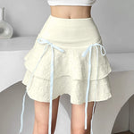 Cute soft girl cream color high waist skirt   HA1877