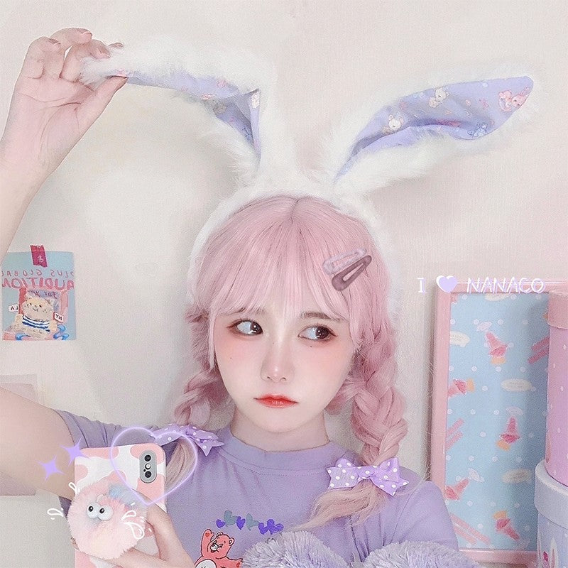 Sweet Plush Showa Rabbit Ear Headband   HA2003