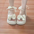 Bow net red platform Roman shoes   HA2106
