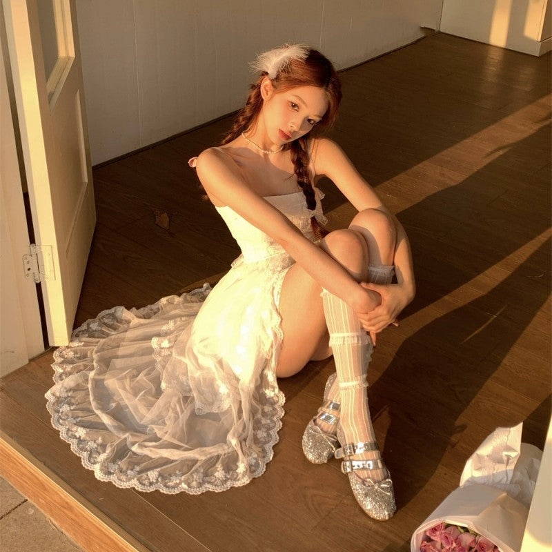 White Sleeveless Slip Dress   HA2009