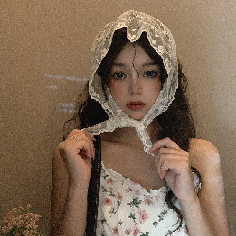 Floral turban triangle scarf   HA2050