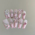 Light pink princess diamond nail art   HA1922