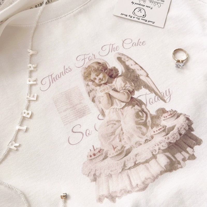 Praying Angel Cutout Collar Tank Top   HA1967