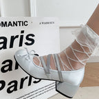 Bowknot Cross Strap Chunky Heels   HA2200