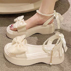 Bow net red platform Roman shoes   HA2106