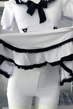 White and black one piece swimsuit HA2195