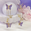Purple Crystal Butterfly Earrings   HA1867