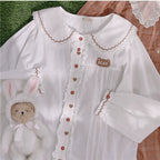 Cute Bear Embroidered Top   HA1749
