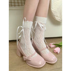 Round toe bow high heels   HA1856