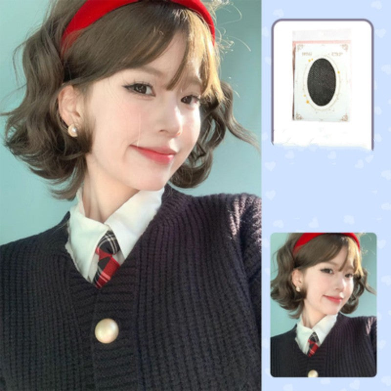 Platinum short curly wig   HA2052